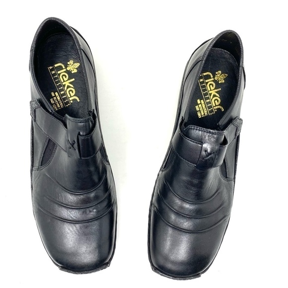 RIEKER L1763-00 LADIES BLACK HOOK AND LOOP SHOES - Picture 5 of 7